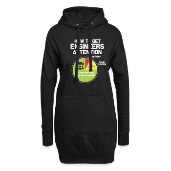 Ingénieur - Sweat-shirt à capuche long Femme - noir - Devant