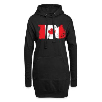 Drapeau de feuille d'érable Canada Canada - Sweat-shirt à capuche long Femme - noir - Devant