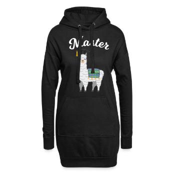 Master Studium Abschluss Lama Alpaka Geschenk - Hoodie-Kleid - Schwarz - Vorne
