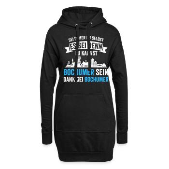Bochum Skyline Bochumer Ruhrpott Ruhrgebiet Lustig - Hoodie-Kleid - Schwarz - Vorne