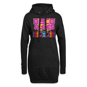 Vintage records disco vinyle disco - Sweat-shirt à capuche long Femme - noir - Devant