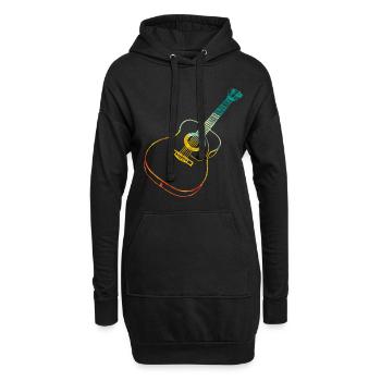Gitarre Geschenk - Hoodie-Kleid - Schwarz - Vorne