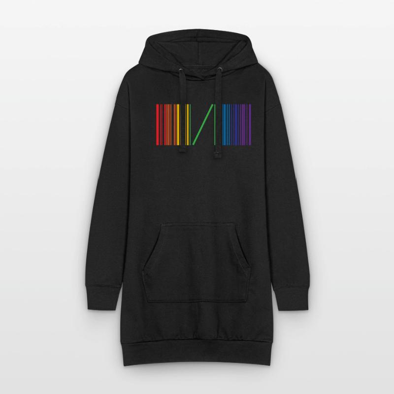 Be Different Gay Pride Barcode Strichcode Rainbow Hoodie-Kleid