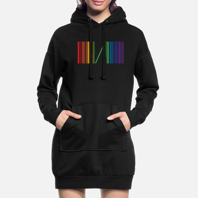 Be Different Gay Pride Code-barres Code-barres Rainbow Sweat-shirt à capuche long Femme