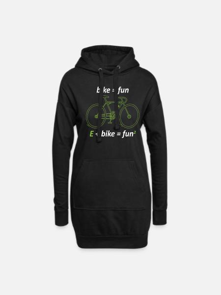 Bike = Fun E+Bike = Fun² E-Bike Fahrrad - Hoodie-Kleid - Schwarz