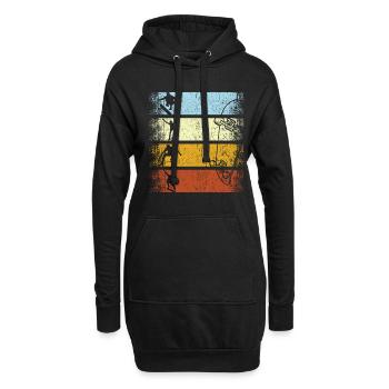 Retro Vintage Skater Skateboard Skateboarder - Hoodie-Kleid - Schwarz - Vorne
