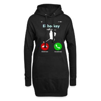 Eishockey Hockey Puck Spruch Lustig Geschenkidee - Hoodie-Kleid - Schwarz - Vorne