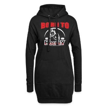 Né pour le cadeau de t-shirt de hockey sur glace - Sweat-shirt à capuche long Femme - noir - Devant