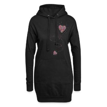 Annonce de grossesse bébé fête mère coeur - Sweat-shirt à capuche long Femme - noir - Devant