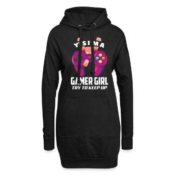 Gamer Girl Gamerin Zockerin Zocken Gamer - Hoodie-Kleid - Schwarz - Vorne