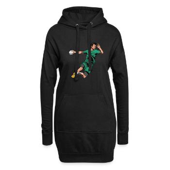 Handballspieler Handball Handballer - Sweat-shirt à capuche long Femme - noir - Devant