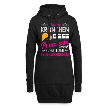 freiwillige Feuerwehr Feuerwehrfrau Mädchen Jugend - Hoodie-Kleid - Schwarz - Vorne
