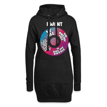 80ger Jahre Musik Retro Lyrik - I Want It All - Hoodie-Kleid - Schwarz - Vorne