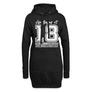 18ème cadeaux d'anniversaire - Sweat-shirt à capuche long Femme - noir - Devant