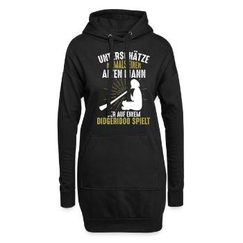 Lustiges Didgeridoo Männer Sprüche Geschenk - Hoodie-Kleid - Schwarz - Vorne