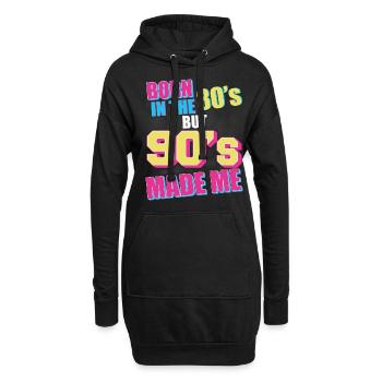 90er Jahre 90er Jahre Kostüm 90er Mode 90er Party - Hoodie-Kleid - Schwarz - Vorne