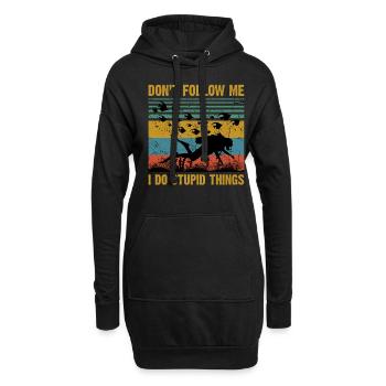 Ne me suivez pas, je fais des choses stupides Scuba vintage - Sweat-shirt à capuche long Femme - noir - Devant