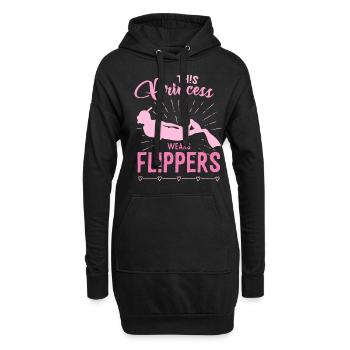 Cette princesse porte des palmes - plongeur - Sweat-shirt à capuche long Femme - noir - Devant