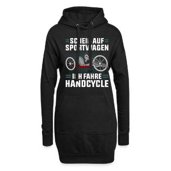 Scheiß Auf Sportwagen Ich Fahre Handcycle - Hoodie-Kleid - Schwarz - Vorne