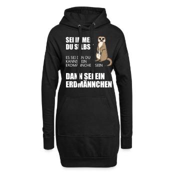 Lustiges Erdmännchen Geschenk Witziger Spruch - Hoodie-Kleid - Schwarz - Vorne
