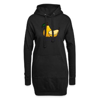 Birne - Hoodie-Kleid - Schwarz - Vorne