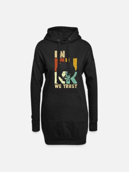 En funk on fait confiance - Sweat-shirt à capuche long Femme - noir