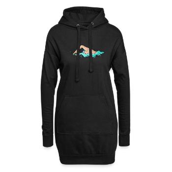 Schwimmen Schwimmer - Hoodie-Kleid - Schwarz - Vorne