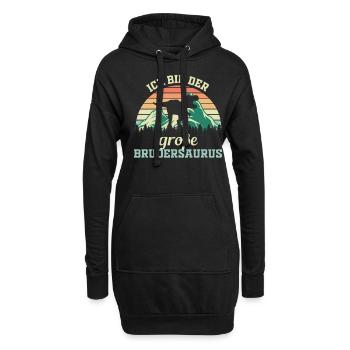 Brudersaurus die großer Bruder Geschenkidee - Hoodie-Kleid - Schwarz - Vorne