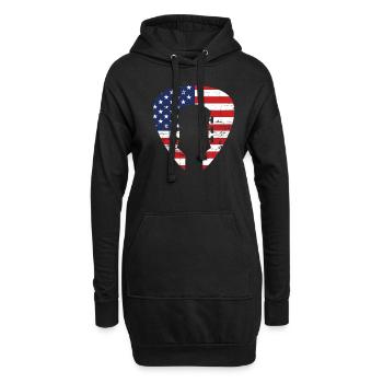 Gitarre - Hoodie-Kleid - Schwarz - Vorne