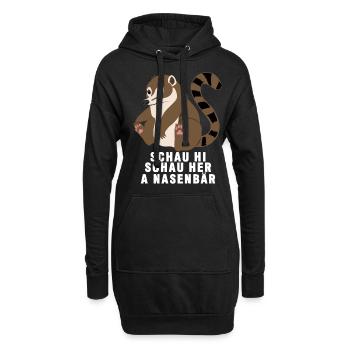 Nasenbär - niedlicher Spruch Reim - Hoodie-Kleid - Schwarz - Vorne