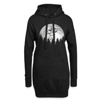 Fledermäuse Halloween - Hoodie-Kleid - Schwarz - Vorne
