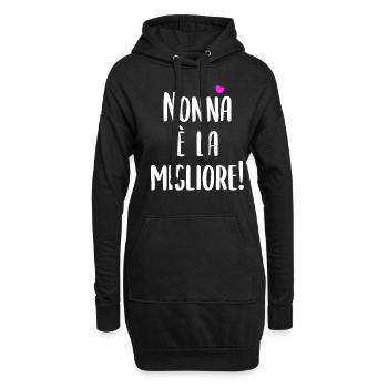 Nonna È La Migliore - Hoodie-Kleid - Schwarz - Vorne