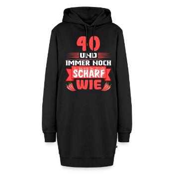 40 Geburtstag 40er runder Vierziger Geschenk Tee - Hoodie-Kleid - Schwarz - Vorne