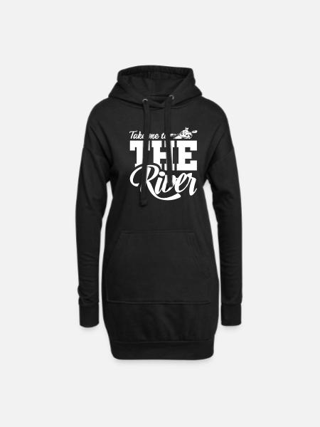 Kajak Kayak Kajaker - Hoodie-Kleid - Schwarz
