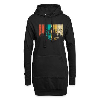 Retro Kajak Kayak Kajaker - Hoodie-Kleid - Schwarz - Vorne