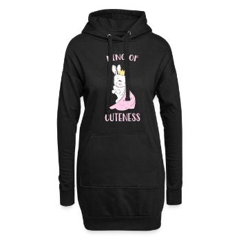 Niedlicher Hase lustiges Kaninchen süßes Tier - Hoodie-Kleid - Schwarz - Vorne