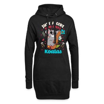 Koala Mädchen Frau Eukalyptus Geschenk Beuteltier - Hoodie-Kleid - Schwarz - Vorne