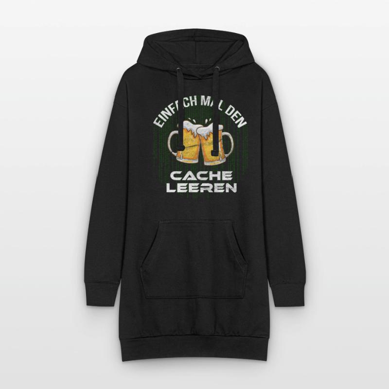 Cache leeren mit Bier Informatiker Programmierer Hoodie-Kleid