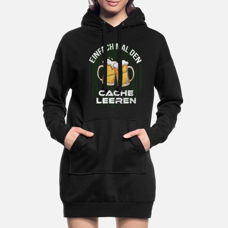 Cache leeren mit Bier Informatiker Programmierer Hoodie-Kleid