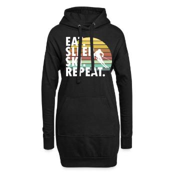 Berge Ski-Liebhaber lieben - Hoodie-Kleid - Schwarz - Vorne