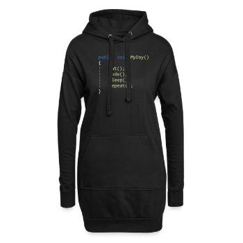C # Eat Code Sleep Repeat - Programmeur - Sweat-shirt à capuche long Femme - noir - Devant