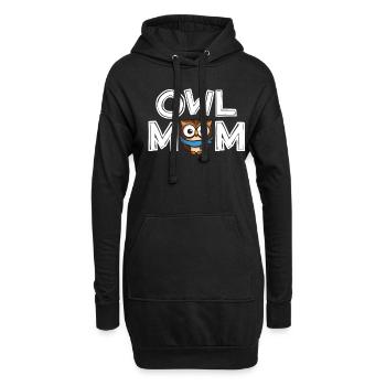 Owl Mom Mother's Day Gift Owl Mom Ladies - Hoodie Dress - black - Front