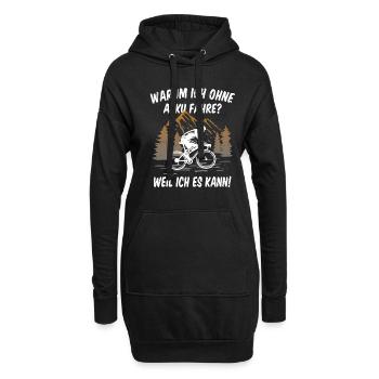 Fahrrad ohne Akku fahren - Echte Biker - Hoodie-Kleid - Schwarz - Vorne