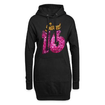 Sweet Sixteen cadeau pour fille 16e anniversaire - Sweat-shirt à capuche long Femme - noir - Devant