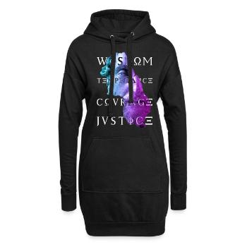 Marcus Tugenden des Stoikismus Weisheit Mut Gerechtigkeit - Hoodie-Kleid - Schwarz - Vorne