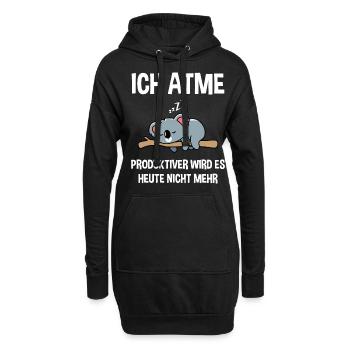 Ich atme produktiver wird es heute nicht mehr BärD - Hoodie-Kleid - Schwarz - Vorne