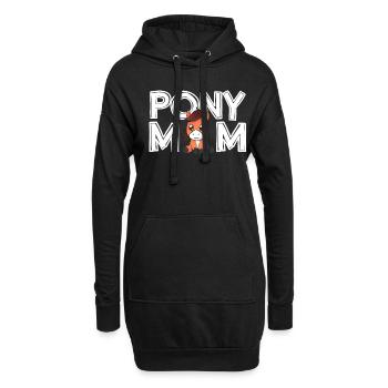 Cadeau de fête des mères poney maman poney maman dames - Sweat-shirt à capuche long Femme - noir - Devant