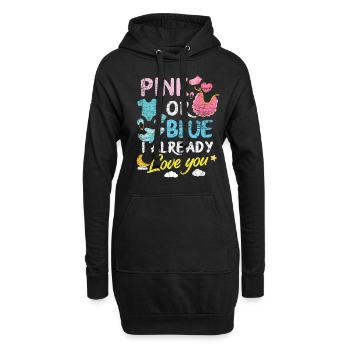 Gender Reveal Baby Party - Hoodie-Kleid - Schwarz - Vorne