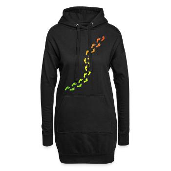 empreintes de pas colorées - Sweat-shirt à capuche long Femme - noir - Devant