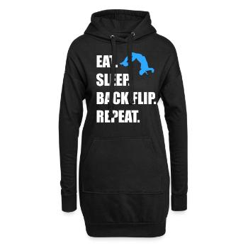 T-shirt Parkour Eat Sleep Backflip Repeat - Sweat-shirt à capuche long Femme - noir - Devant